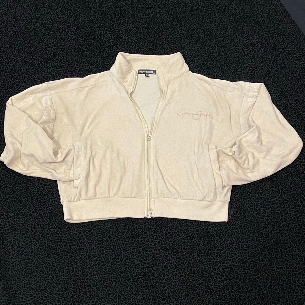 Sean John Velour Jacket Womens 8 Cropped Athleisure Full Zip Boxy Layering